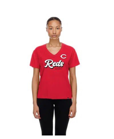 New Era Women's Cincinnati Reds V-neck Short-sleeve T-shirt