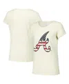 NEW ERA WOMEN'S CREAM ATLANTA BRAVES VINTAGE-LIKE T-SHIRT
