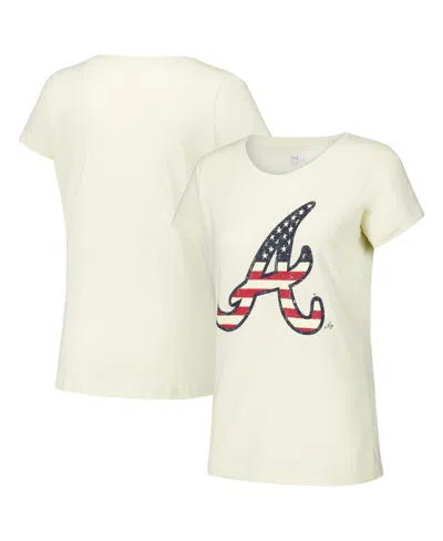 New Era Women's Cream Atlanta Braves Vintage-like T-shirt