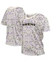 New Era Women's Cream Baltimore Ravens Glam Game Floral T-shirt In Gray