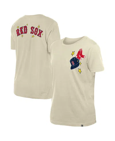 New Era Women's Cream Boston Red Sox Stars Cap T-shirt In Neutral