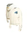 New Era Women's Cream Detroit Red Wings Glam Game Quarter-zip Cropped Floral Pullover Hoodie In Neutral