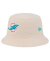 New Era Women's Cream Miami Dolphins Cozy Sherpa Bucket Hat In Cream