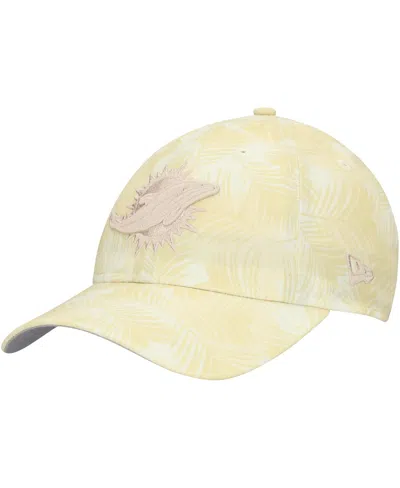 New Era Women's Cream Miami Dolphins Frond 9twenty Adjustable Hat In Yellow