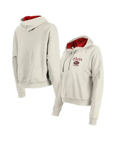 New Era Women's Cream San Francisco 49ers 3rd Down Historic Pullover Hoodie In White