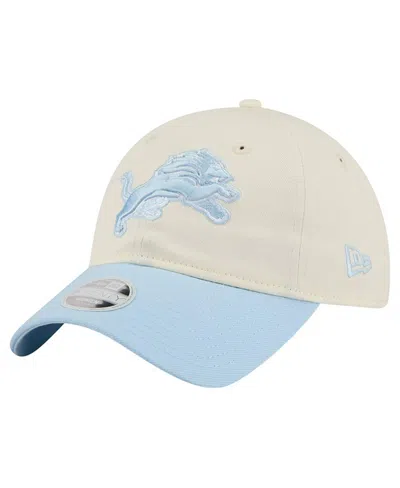 New Era Women's Cream/coastal Blue Detroit Lions 9twenty Adjustable Hat In Multi