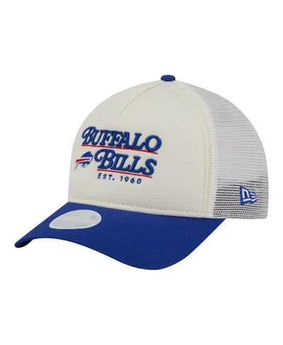 New Era Women's Cream/royal Buffalo Bills Retro A-frame 9forty Adjustable Hat In Cream,royal