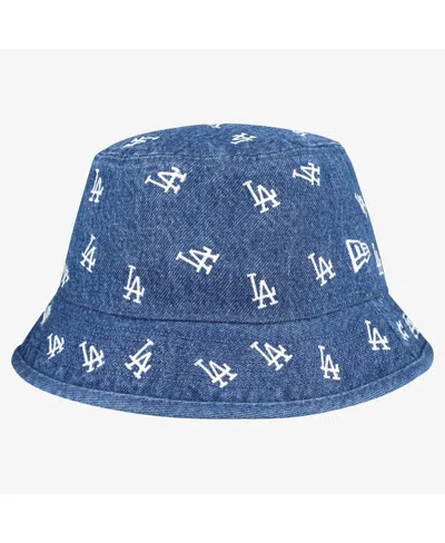 New Era Women's Denim Los Angeles Dodgers Denim Micro Bucket Hat In Blue