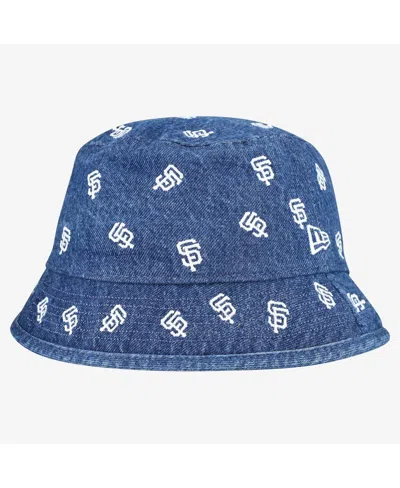 New Era Women's Denim San Francisco Giants Denim Micro Bucket Hat In Blue