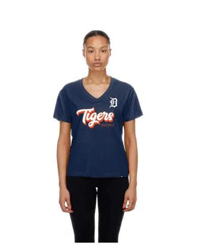 New Era Women's Detroit Tigers V-neck Short-sleeve Cotton T-shirt In Blue
