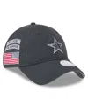 New Era Women's Graphite Dallas Cowboys 2024 Salute To Service 9twenty Adjustable Hat In Graphite