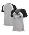 New Era Women's Gray Chicago White Sox Heathered Raglan V-neck T-shirt In Gray