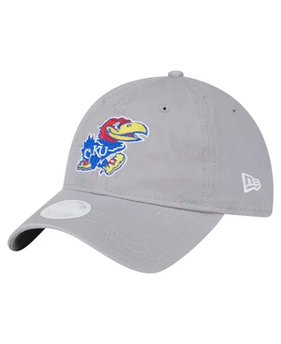 New Era Women's Gray Kansas Jayhawks Logo 9twenty Adjustable Hat