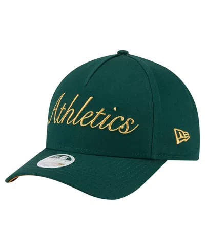 New Era Women's Green Athletics Metallic A-frame 9forty Adjustable Hat