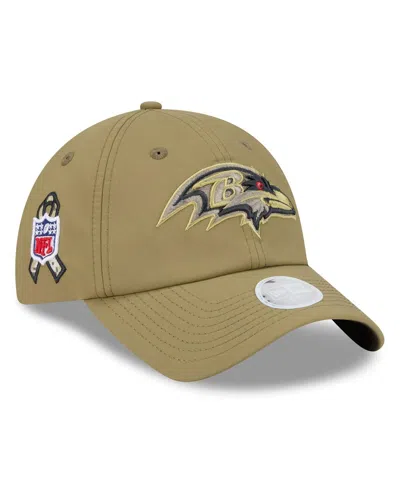 New Era Women's Green Baltimore Ravens 2025 Salute To Service Pony Tail Adjustable Hat