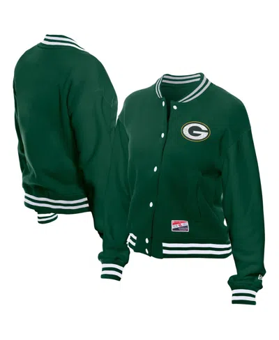 New Era Women's Green Bay Packers Throwback Fleece Full-snap Jacket
