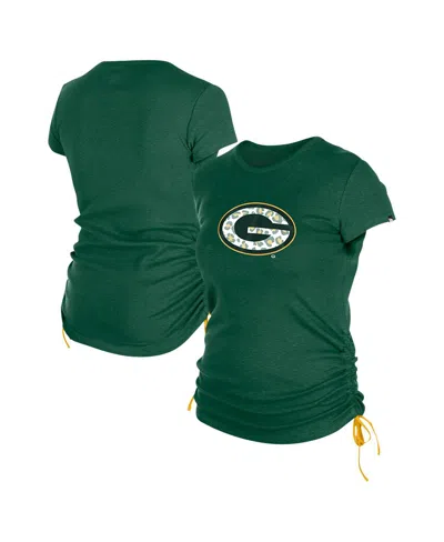 New Era Women's Green Green Bay Packers Ruched Side T-shirt