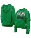 New Era Women's Kelly Green Philadelphia Eagles Throwback Boxy Hoodie Sweatshirt In Green