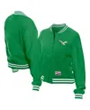 New Era Women's Kelly Green Philadelphia Eagles Throwback Fleece Full-snap Jacket In Green