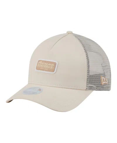 New Era Women's Light Beige Arizona Diamondbacks Tonal Patch 9forty M-crown A-frame Trucker Adjustable Hat In Neutral