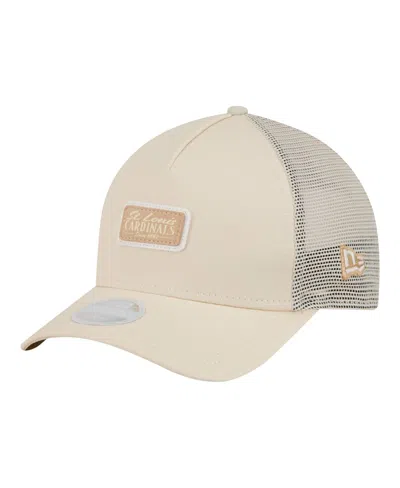 New Era Women's Light Beige St. Louis Cardinals Tonal Patch 9forty M-crown A-frame Trucker Adjustable Hat