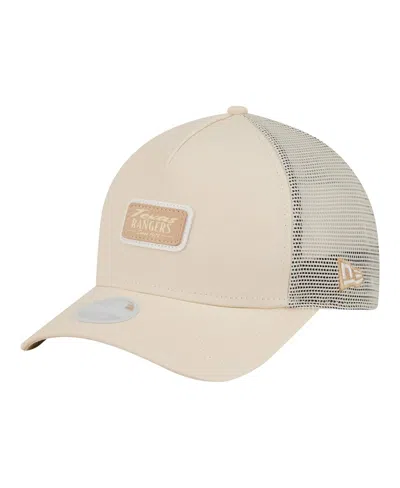New Era Women's Light Beige Texas Rangers Tonal Patch 9forty M-crown A-frame Trucker Adjustable Hat In Gray