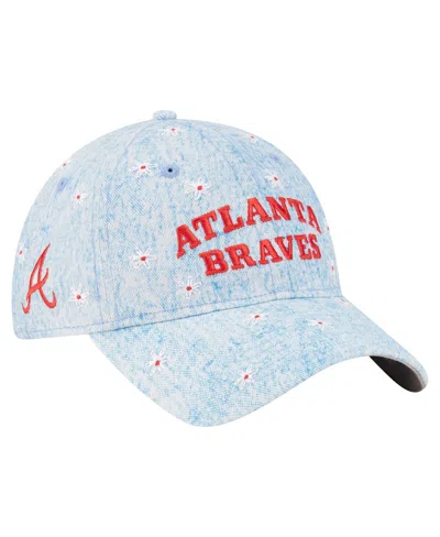 New Era Women's Light Blue Atlanta Braves Daisy All Over 9twenty Adjustable Hat In Multi