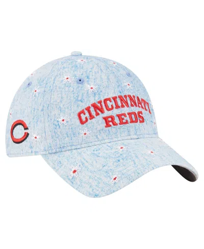 New Era Women's Light Blue Cincinnati Reds Daisy All Over 9twenty Adjustable Hat