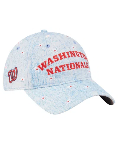 New Era Women's Light Blue Washington Nationals Daisy All Over 9twenty Adjustable Hat