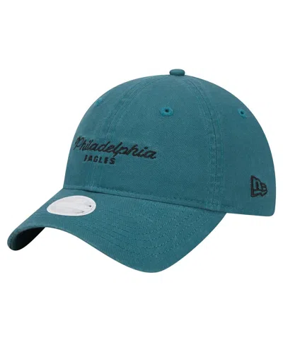 New Era Women's Midnight Green Philadelphia Eagles Throwback Delicate 9twenty Adjustable Hat