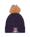 New Era Women's Navy Arizona Wildcats Luxury Cuffed With Pom Knit Hat In Navy