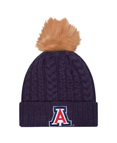 New Era Women's Navy Arizona Wildcats Luxury Cuffed With Pom Knit Hat