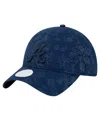 New Era Women's Navy Atlanta Braves Tonal Floral 9twenty Adjustable Hat In Navy
