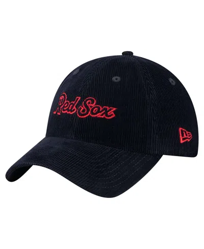 New Era Women's Navy Boston Red Sox Corduroy 9twenty Adjustable Hat In Blue