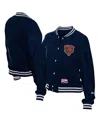 New Era Women's Navy Chicago Bears Throwback Fleece Full-snap Jacket In Blue