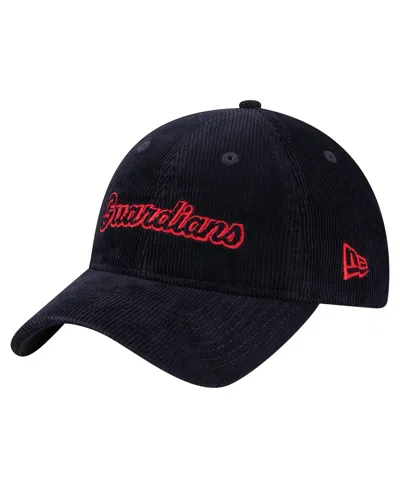 New Era Women's Navy Cleveland Guardians Corduroy 9twenty Adjustable Hat In Blue