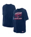 New Era Women's Navy Cleveland Guardians Mineral Wash Oversized T-shirt In Blue