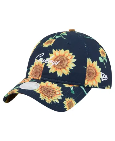 New Era Women's Navy Dallas Cowboys Adventure Sunflower 9twenty Adjustable Hat