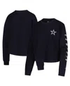 New Era Women's Navy Dallas Cowboys Thermal Cropped Long Sleeve T-shirt In Navy