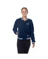 New Era Women's Navy Dallas Cowboys Throwback Fleece Full-snap Jacket In Blue