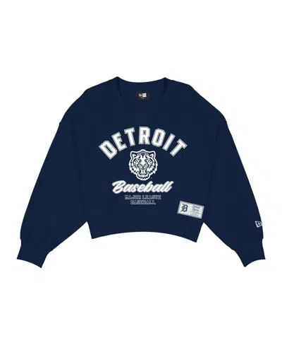 New Era Women's Navy Detroit Tigers City Connect V-neck Sweatshirt In Blue