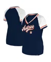 New Era Women's Royal Los Angeles Dodgers Gameday Raglan V-neck T-shirt In Navy