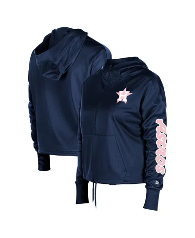 New Era Women's Navy Houston Astros Half-zip Hoodie