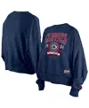 New Era Women's Navy La Clippers Hardwood Classics Enzyme Wash Oversized Boxy Pullover Sweatshirt In Navy