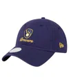 New Era Women's Navy Milwaukee Brewers Preppy Team 9twenty Adjustable Hat
