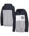 New Era Women's Navy New York Yankees Color Block Full-zip Hoodie Jacket In Navy