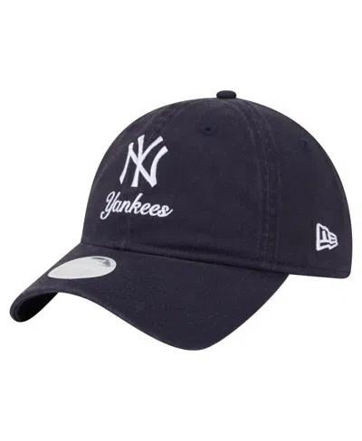 New Era Women's Navy New York Yankees Preppy Team 9twenty Adjustable Hat