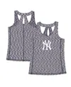 New Era Women's Navy New York Yankees Space Dye Keyhole Back Tank Top In Navy