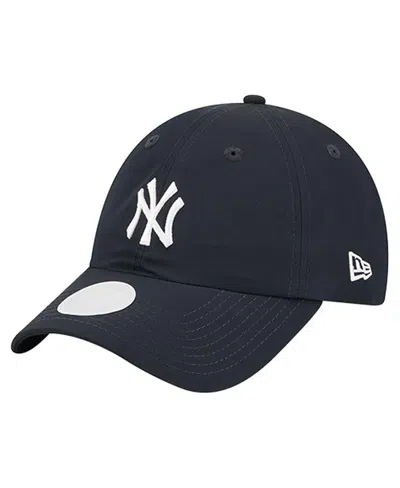 New Era Women's Navy New York Yankees Team Pony Tail 9forty Flex Hat In Black