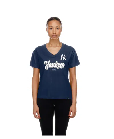 New Era Women's Navy New York Yankees V-neck T-shirt In Blue